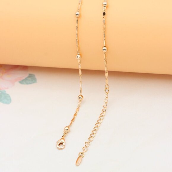 Elegant Rose Gold Necklace with Beaded Detailing, XPNL0403 - Picture 8 of 11